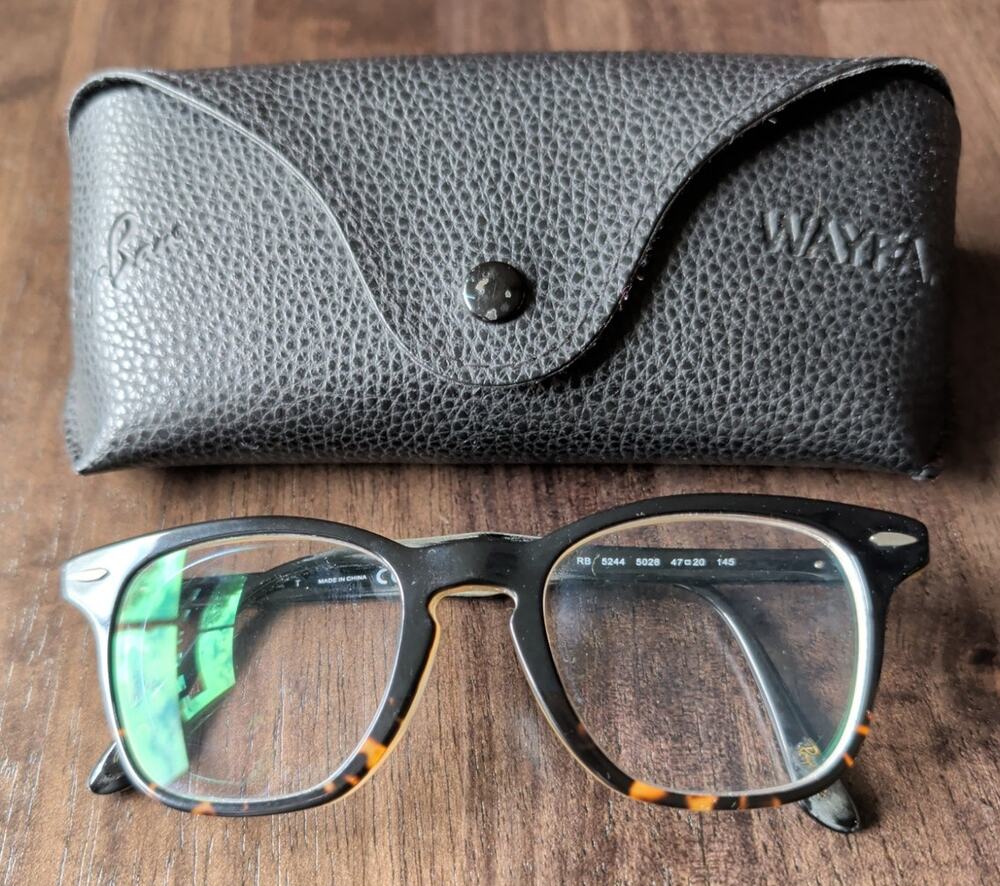 Ray-Ban Hawkeye RB5244 Frames ONLY Black Tortoise Shell Gradient 47 20 145 &Case